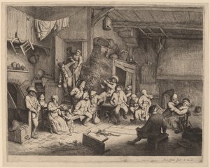 Taniec w tawernie autorstwa Adriaen van Ostade