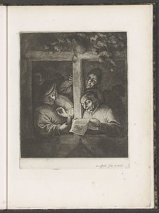 Trzech śpiewaków w otwartym oknie przy świecach autorstwa Adriaen van Ostade