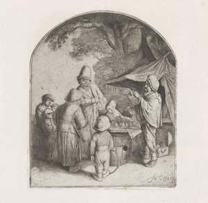 Liczby na straganie znachora autorstwa Adriaen van Ostade