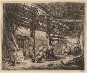 Wnętrze stodoły autorstwa Adriaen van Ostade