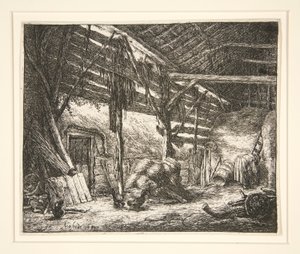 Wnętrze stodoły autorstwa Adriaen van Ostade