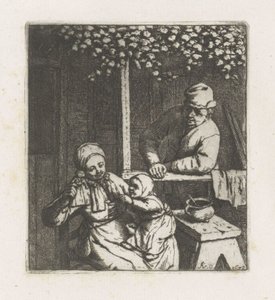 Dziecko sięgające po lalkę autorstwa Adriaen van Ostade