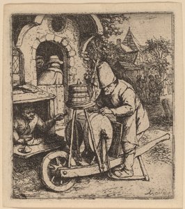 Szlifierka do noży autorstwa Adriaen van Ostade