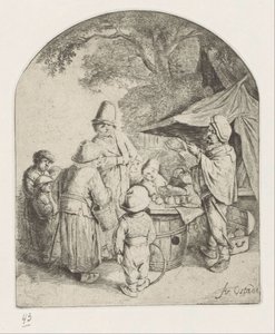 Kwak sprzedaje swoje towary autorstwa Adriaen van Ostade