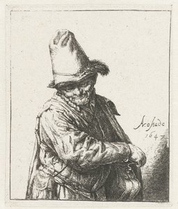 tokarz wciągarki człowiek liry autorstwa Adriaen van Ostade