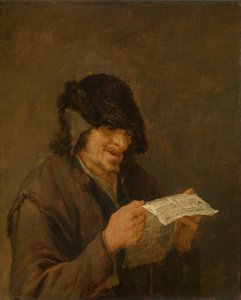 Mężczyzna czytający gazetę autorstwa Adriaen van Ostade