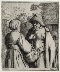 Mężczyzna i kobieta rozmawiają autorstwa Adriaen van Ostade