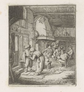 Mężczyzna płaci kobiecie w karczmie autorstwa Adriaen van Ostade