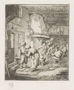 Mężczyzna płaci kobiecie w karczmie autorstwa Adriaen van Ostade