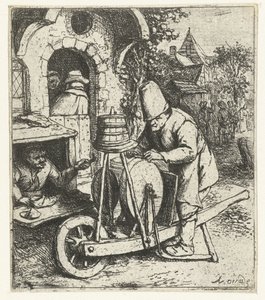 Ostrzałka do noży w pracy u szewca Ostrzałka do noży autorstwa Adriaen van Ostade
