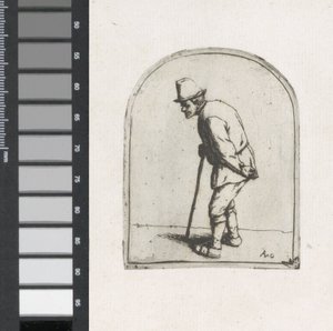 Stary człowiek z kijem autorstwa Adriaen van Ostade