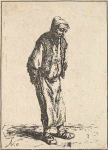 Chłop z rękami za plecami, 1610-85. autorstwa Adriaen van Ostade