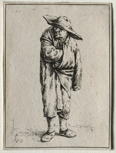 Chłop z ręką w płaszczu autorstwa Adriaen van Ostade