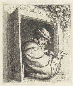Palący rolnik w otworze okiennym Palacz przy oknie autorstwa Adriaen van Ostade