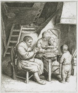 Modlitwa przed posiłkiem autorstwa Adriaen van Ostade