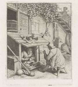 Szewc w warsztacie przed swoim domem autorstwa Adriaen van Ostade