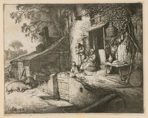 Prządka autorstwa Adriaen van Ostade