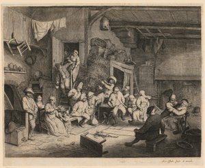 Taniec w gospodzie autorstwa Adriaen van Ostade