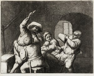 Kłótnia chłopów autorstwa Adriaen van Ostade