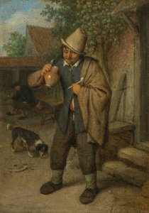 Zmysł smaku (z serii Pięć zmysłów) autorstwa Adriaen van Ostade