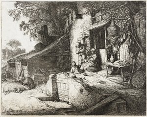 Kobieta przędząca autorstwa Adriaen van Ostade
