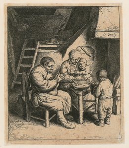 Modlitwa przed posiłkiem autorstwa Adriaen van Ostade