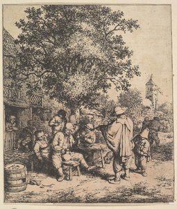 Skrzypek i mały organmistrz, 1610-85. autorstwa Adriaen van Ostade
