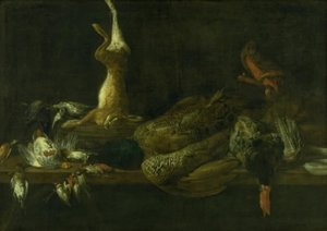 Martwa natura z grą na stole autorstwa Adriaen van Utrecht
