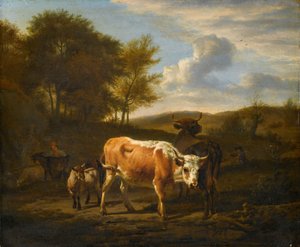 Górzysty krajobraz z krowami autorstwa Adriaen van de Velde