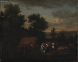 Pasterka z bydłem autorstwa Adriaen van de Velde
