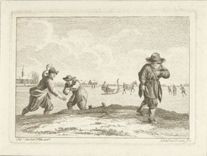 Miotacze śnieżek, grawerowane przez Anthonija van der Haera, ok. 1745-85 (akwaforta) autorstwa Adriaen van de Velde