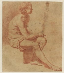 Siedzący mężczyzna nago autorstwa Adriaen van de Velde