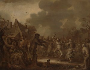 Chłopi tańczą autorstwa Adriaen van de Venne