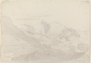 Wzgórza Sabine i Rocca Santo Stefano widziane z Civitella autorstwa Adrian Ludwig Richter