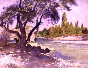 Durance w Sisteron, Francja (akwarela na papierze) autorstwa Adrian Scott Stokes