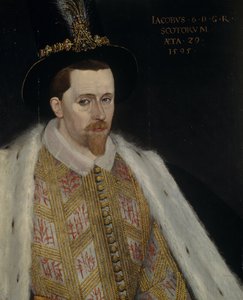 Jakub VI i I 1566-1625, król Szkocji, 1595 autorstwa Adrian Vanson