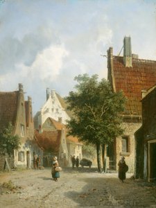 Scena uliczna w Amsterdamie, XIX wiek.