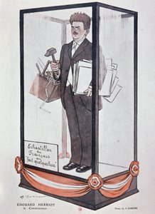 Karykatura Barrère o Herriot w Fantasio: „” Edouard Herriot: budowniczy „” Próbka Francuza, który coś robi””. autorstwa Adrien Barrere