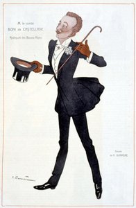Karykatura hrabiego Boni z Castellane - ilustracja Adriena Barrere (1877-1931) w „”Fantasio””
