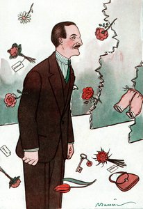 Karykatura przedstawiająca francuskiego komika Victora Bouchera (1877-1942) - Rysunek Adriena Barrere (1877-1931) z Fantasio autorstwa Adrien Barrere