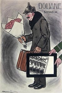 Karykatura sowieckiego ambasadora we Francji, Waleriana Dewgalewskiego, z francuskiego czasopisma „Fantasio”, ok. 1930 r. 1924 (kolor lito) autorstwa Adrien Barrere