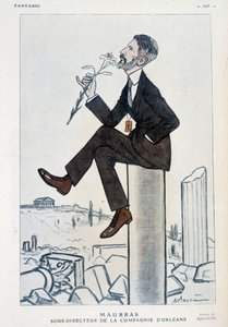 Charles Maurras, francuski polityk i pisarz (1868-1952), zastępca dyrektora kampanii orleańskiej - Ilustracja Adriena Barrere (1877-1931) w „Fantasio” z 15.05.1923 autorstwa Adrien Barrere