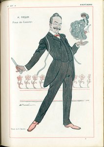 Fantasio, : Metiers, Moda - Krawiec Couturier, Paquin, 15.06.1907 (grawerowanie) autorstwa Adrien Barrere