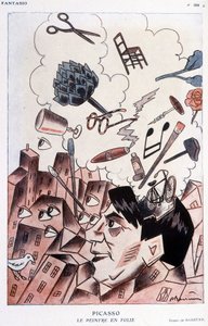 Humorystyczny rysunek Barrère na temat Pabla Picassa - w „Fantasio” z 15.11.1928.