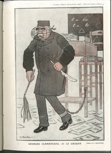Ilustracja Barrere (1874-1931) w „Fantasio”, 01.05.16 - Georges Clemenceau, dit La Grogne - Wojna 14-18 lat, Cenzura - Clemenceau George autorstwa Adrien Barrere