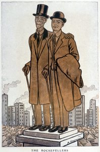Les Rockefellers, senior i junior, cresus amerykański - Ilustracja autorstwa Adriena Barrere (1877-1931) w „Fantasio” z 01.03.1930 autorstwa Adrien Barrere