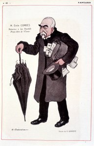 Portret Emile Combes, francuskiego polityka (1835-1921), Reaktor w La Nouvelle Presse libre de Vienne - Ilustracja Adriena Barrere (1877-1931) In Fantasio 1.03.1907 autorstwa Adrien Barrere