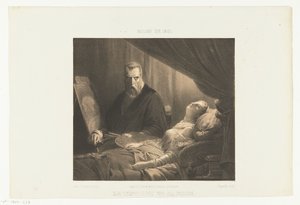 Tintoretto na łożu śmierci córki Le Tintoret et sa fille (tytuł na obiekcie) Salon de 1851 (tytuł serii na obiekcie) autorstwa Adrien Canelle
