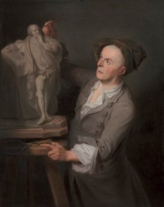Louis-Francois Roubiliac modeluje swój pomnik Szekspirowi autorstwa Adrien Carpentiers