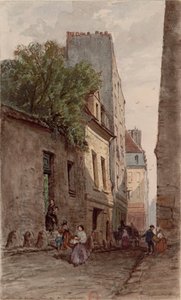 Dom diakona François de Pâris (1690-1727), Paryż, rue des Bourguignons (obecnie bulwar Port-Royal). Rysunek autorstwa Adriena Dauzatsa (1804-1868) autorstwa Adrien Dauzats